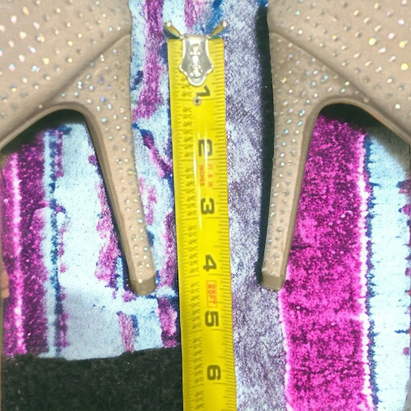 BONGO Champagne Rhinestone Lace Up Zipback Dress Heels Shooties 8 - Picture 7 of 8